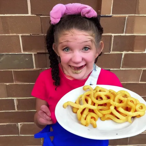 Prompt: alexara burnell as curly fries