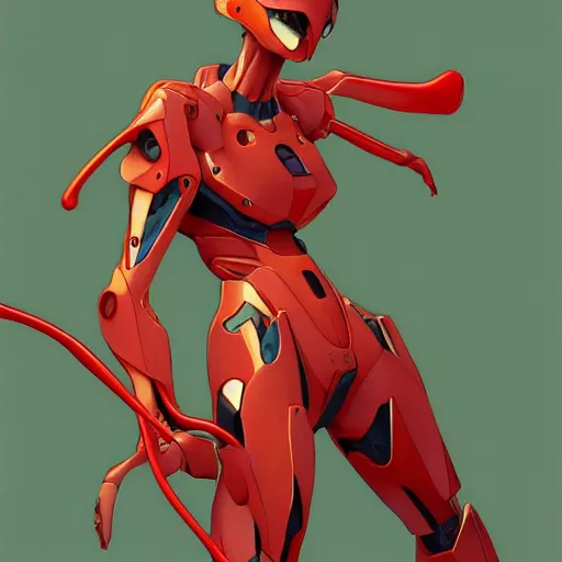 Image similar to Evangelion unit 01, highly detailed, digital painting, artstation, concept art, smooth, sharp focus, illustration, ArtStation, art by artgerm and greg rutkowski and alphonse mucha and J. C. Leyendecker and Edmund Blair Leighton and Katsuhiro Otomo and Geof Darrow and Phil hale and Ashley wood and Ilya repin and Charlie Bowater