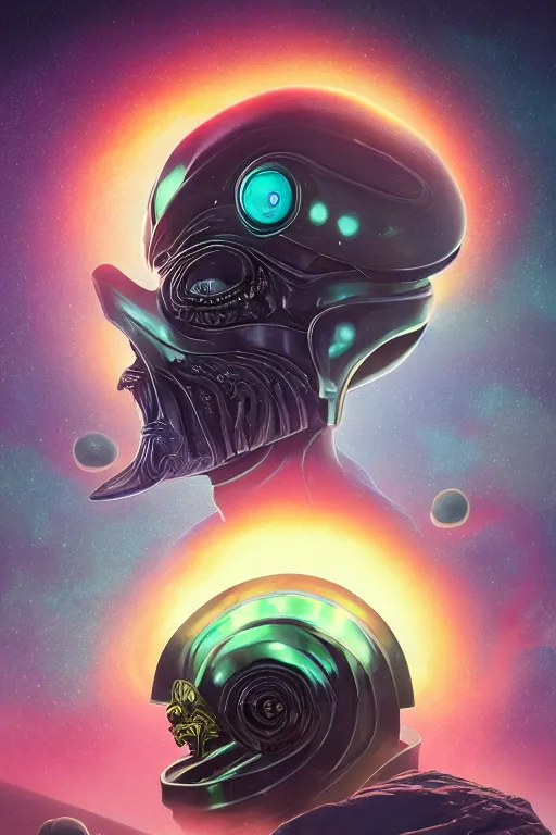 Image similar to rick and morty fused with lovecraft and vader helmet dune worm, realistic portrait, high details, intricate details, by vincent di fate, artgerm julie bell beeple, 90s, Smooth gradients, octane render, 8k, volumetric lightning, photo, High contrast, duo tone, depth of field, very coherent symmetrical artwork