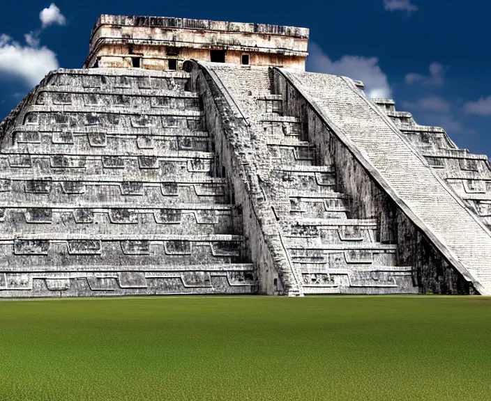 Prompt: 4 k hd, high detail photograph of chichen itza, shot with sigma f / 4. 2, 2 5 0 mm sharp lens, wide shot, volumetric lighting, high level texture render, unreal engine