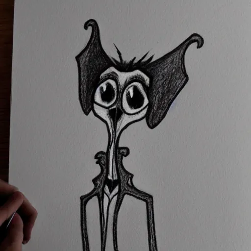 Image similar to drawing of a dog in the style of corpse bride