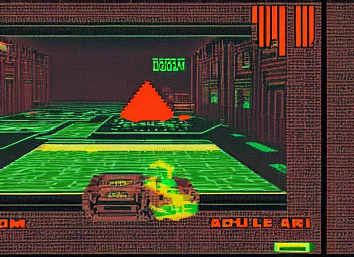 Prompt: screenshot of doom on atari 2 6 0 0