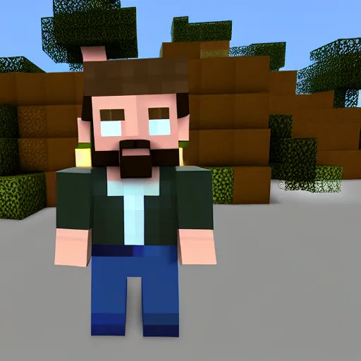 Image similar to walter white in minecraft, 4 k, high resolution, illustration, ray tracing, 3 0 9 0