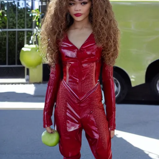 Image similar to zendaya cosplaying as an apple