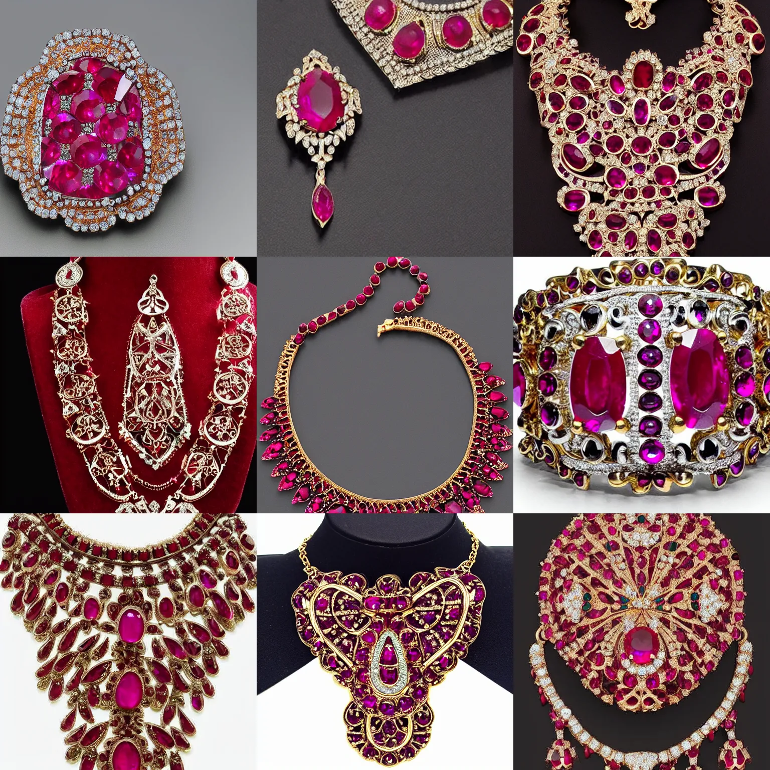 Prompt: a magical intricate ruby ornate jewelry