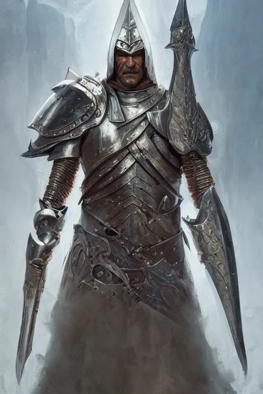 Image similar to portrait of antonio banderas in armor as holy paladin, fantasy, dnd, intricate, highly detailed, smooth, artstation, digital illustration by Ruan Jia and Mandy Jurgens and Artgerm and Wayne Barlowe and Greg Rutkowski and Zdislav Beksinski