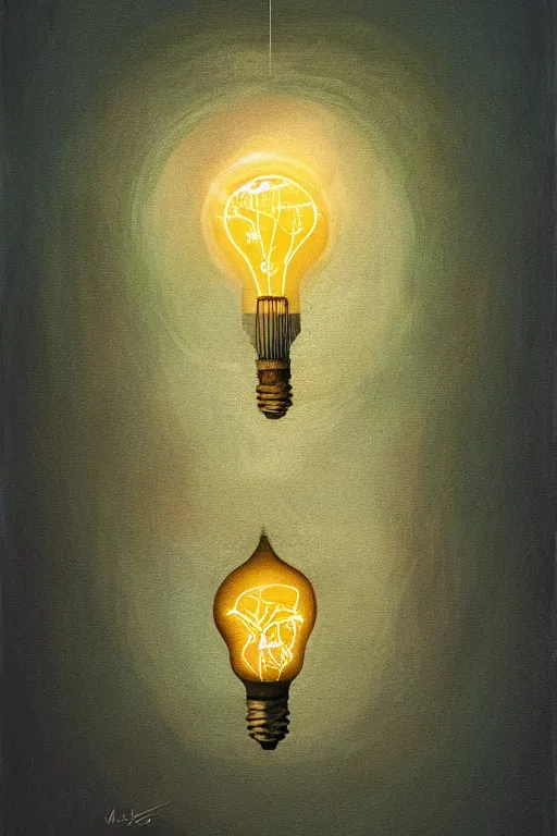 Prompt: painting of a fairy inside an upside down light bulb, kintsugi, modern fine art, fractal, intricate, elegant, highly detailed, digital photography, subsurface scattering, by wes anderson and basquiat and greg rutkowski,