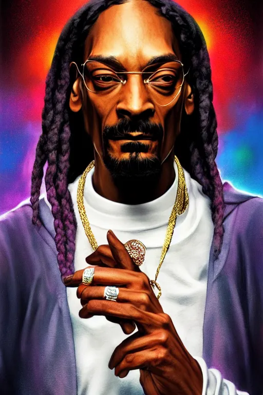 Prompt: snoop dogg, manga cover art, detailed color portrait, artstation trending, 8 k, greg rutkowski