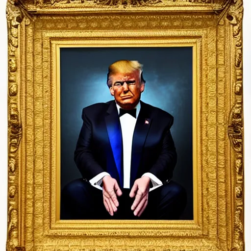Prompt: donald trump as emperor of the usa, official portrait, official photography,