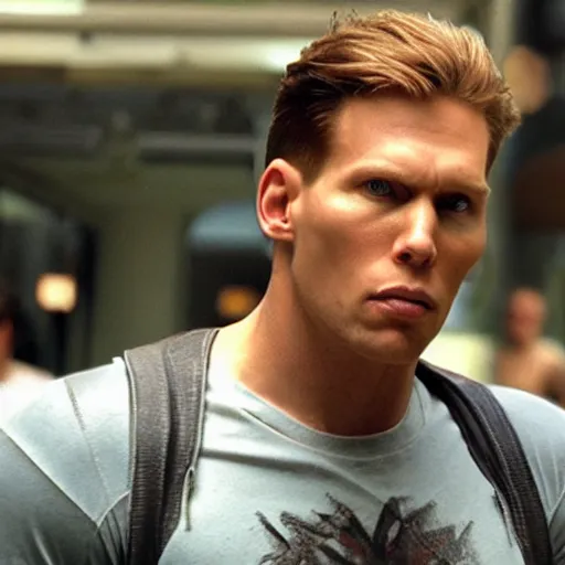 Prompt: Live Action Still of Jerma985 in Bad Boys, real life, hyperrealistic, ultra realistic, realistic, highly detailed, epic, HD quality, 8k resolution, body and headshot, film still