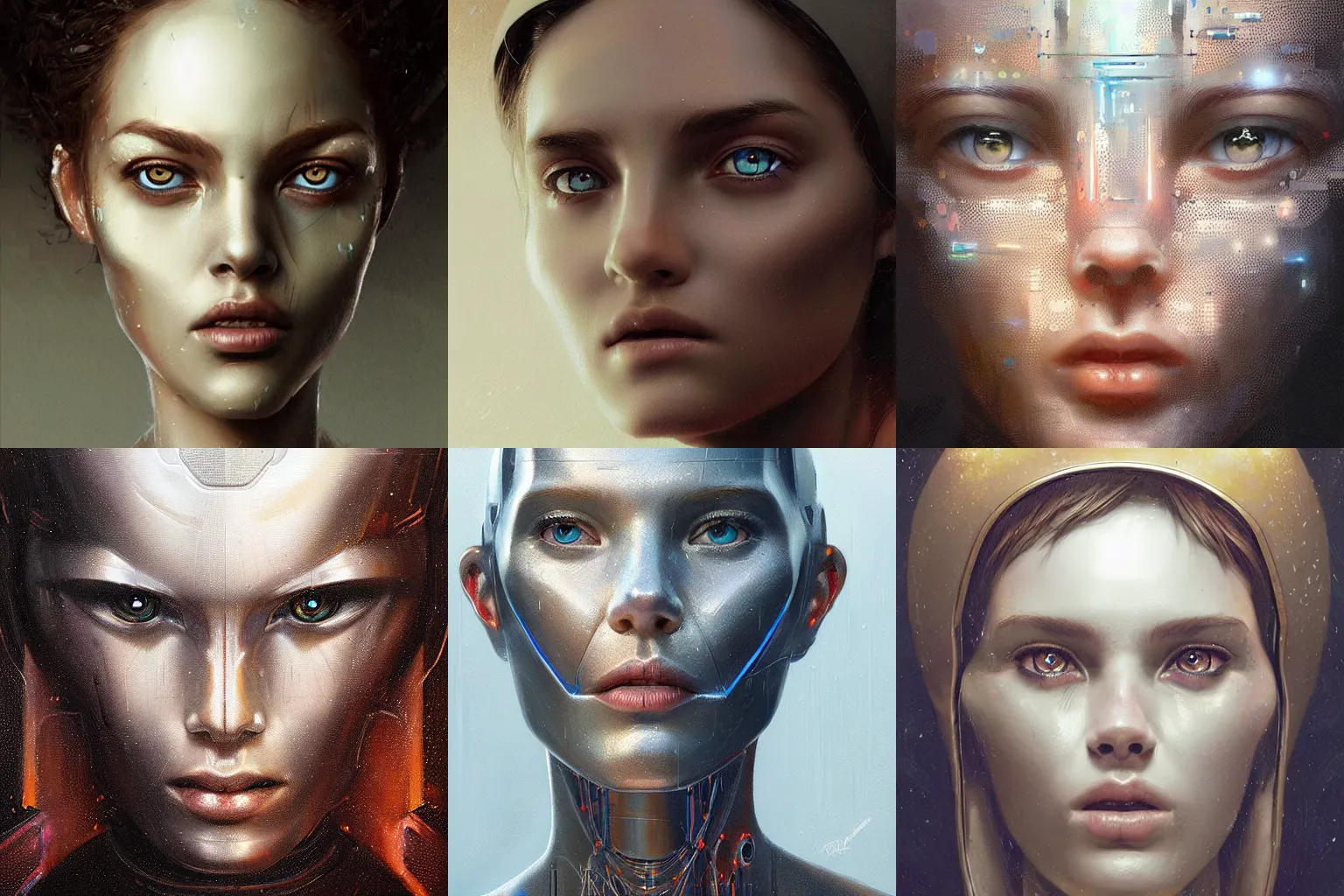 Prompt: an magical robot head, artificial intelligence, highly detailed, digital painting, smooth, sharp, beautiful face, expressive eyes, art by greg rutkowski and alex gray