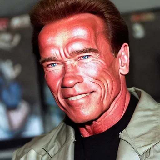 Image similar to arnold schwarzenegger as an anime catgirl, anime, cute