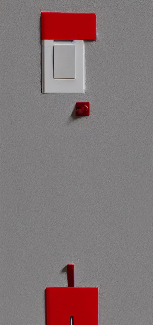 Prompt: light switch out of red glass