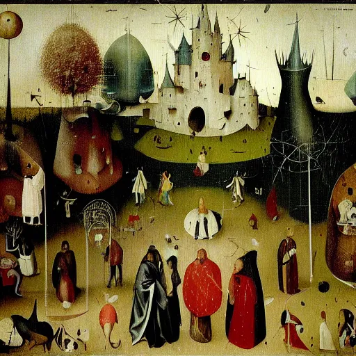 Image similar to garden of artificial intuition. hieronymus bosch.