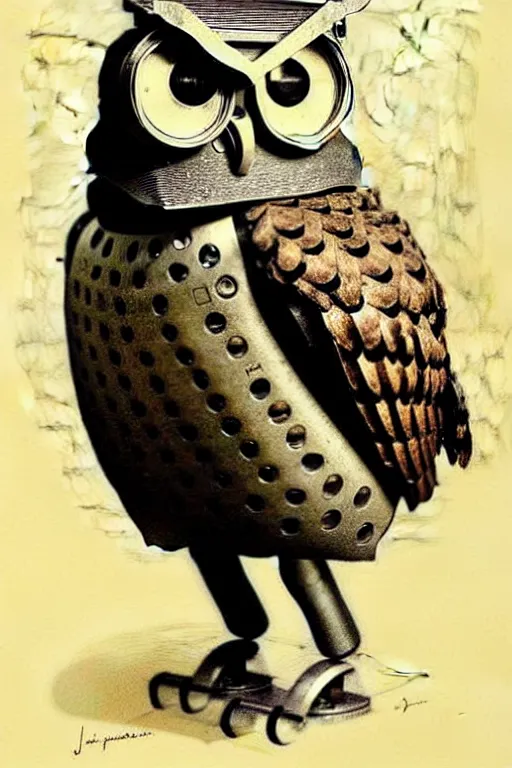 Image similar to (((((1950s robot camera owl . muted colors.))))) by Jean-Baptiste Monge !!!!!!!!!!!!!!!!!!!!!!!!!!!!!!