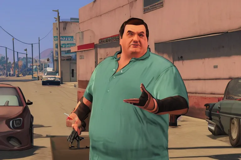 Prompt: Faustão in Gta V loading scren