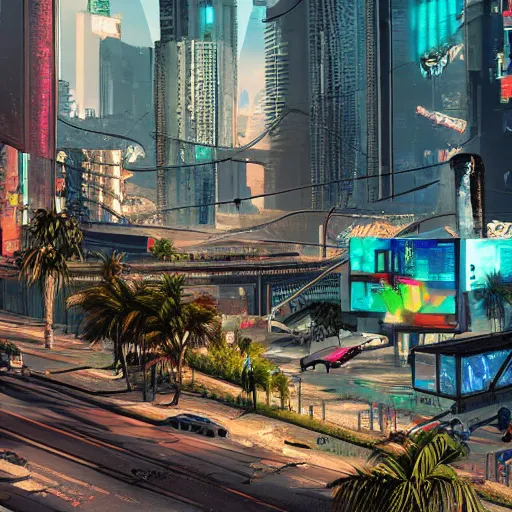 Image similar to cyberpunk naples landscape