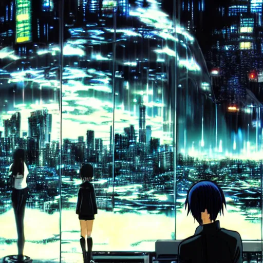 Image similar to anime landscape of gantz by makoto shinkai