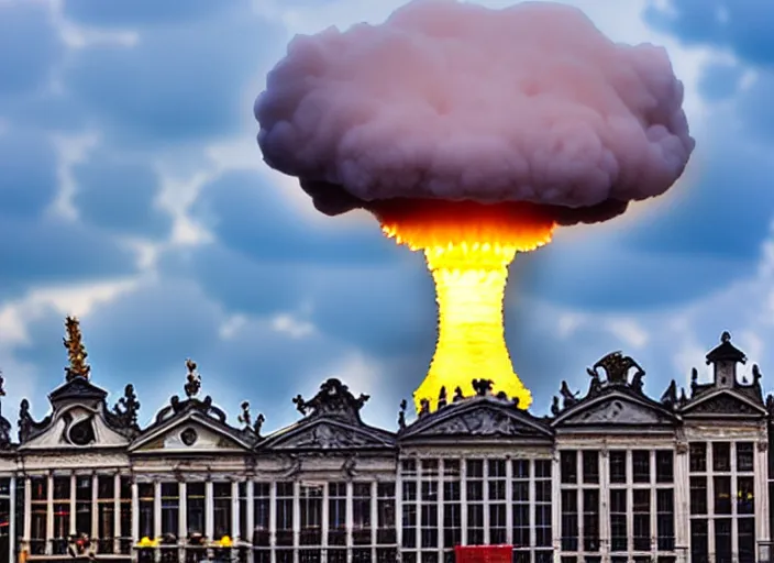 Image similar to nuclear mushroom cloud over brussels