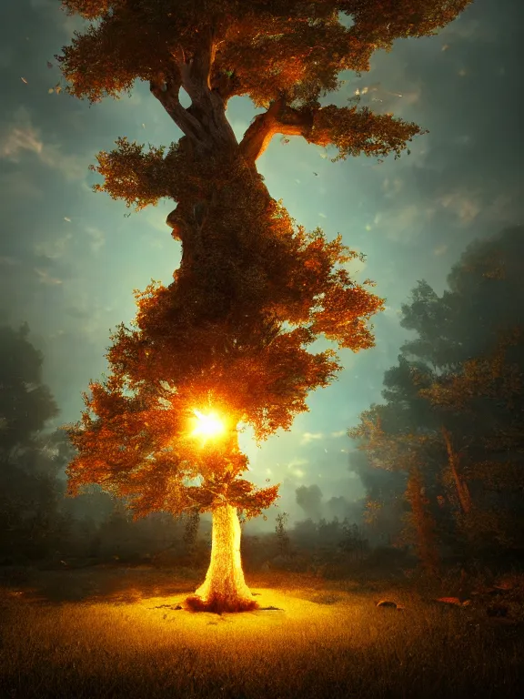 Prompt: portrait art of flaming oak tree 8k ultra realistic , lens flare, atmosphere, glow, detailed,intricate, full of colour, cinematic lighting, trending on artstation, 4k, hyperrealistic, focused, extreme details,unreal engine 5, cinematic, masterpiece