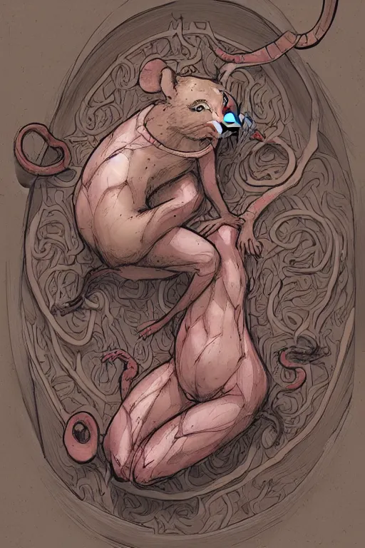 Image similar to womb of woman rat, sketch and art by jacqueline e, color by bo feng lin