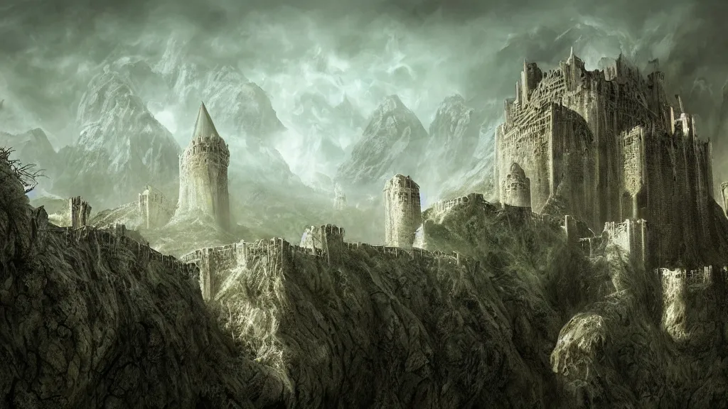 ghostly fortress of minas morgul, minas ithil, lit by | Stable ...