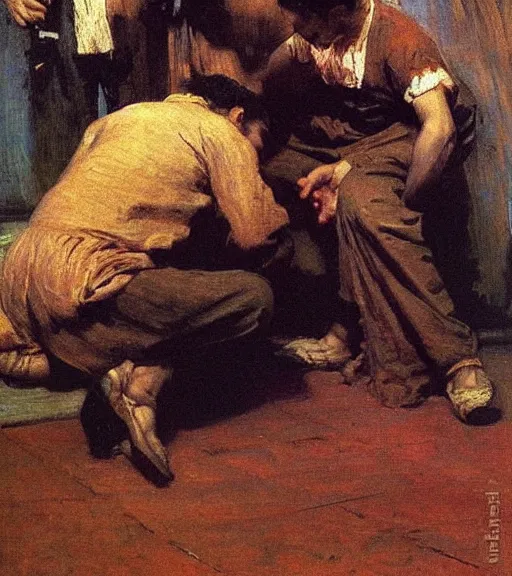 Image similar to high quality high detail painting by ilya repin, accusation of an innocent man, hd