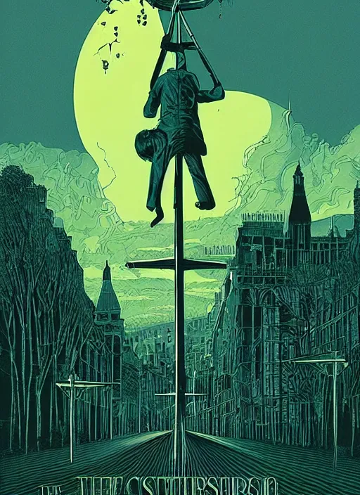 Image similar to The Exorcist (1973) movie poster, Kilian Eng, Dan Mumford, detailed