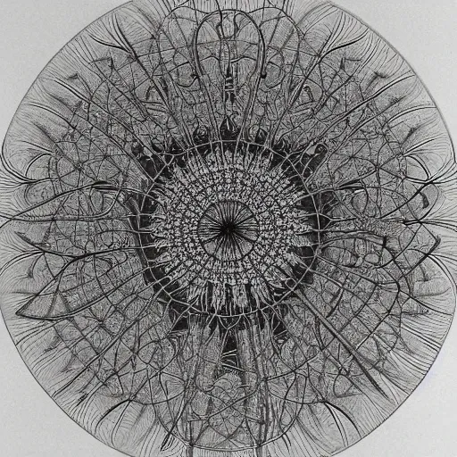 Image similar to radiolaria by ernst haeckel, ultra detailed, intricate complexity, fractal symmetry