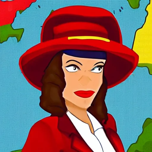 Prompt: carmen sandiego in where's waldo