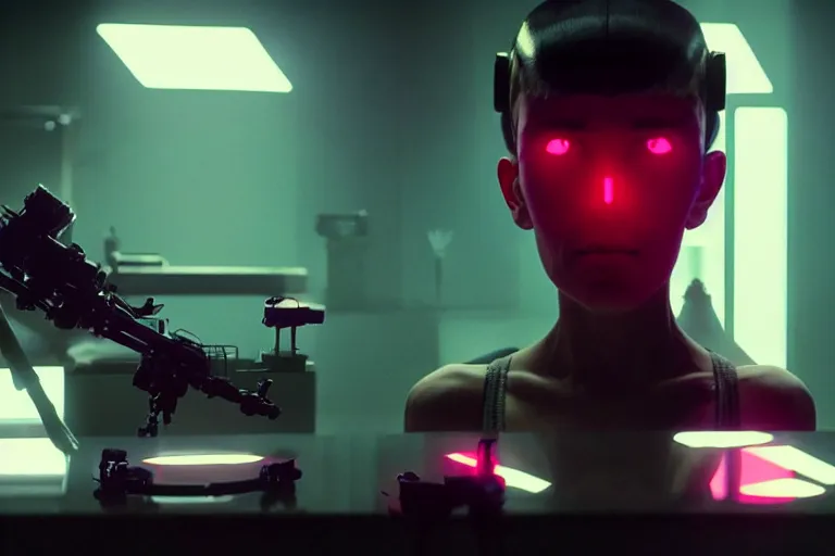 Image similar to vfx film, love death and robots, flat color profile low - key lighting award winning photography arri alexa cinematography, hyper real photorealistic cinematic, atmospheric cool colorgrade