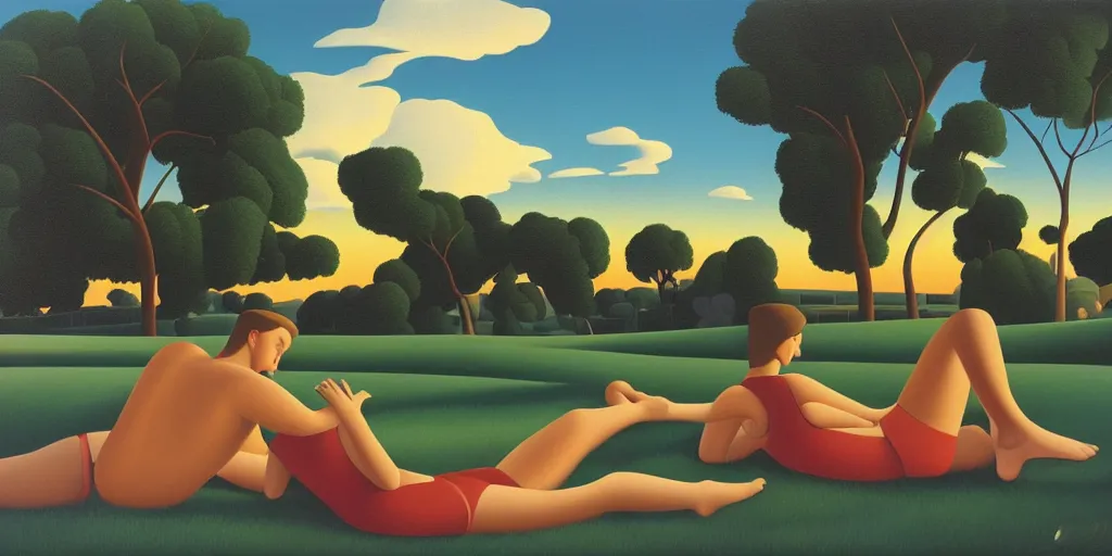 Image similar to lovers heatwave, summer evening, kenton nelson