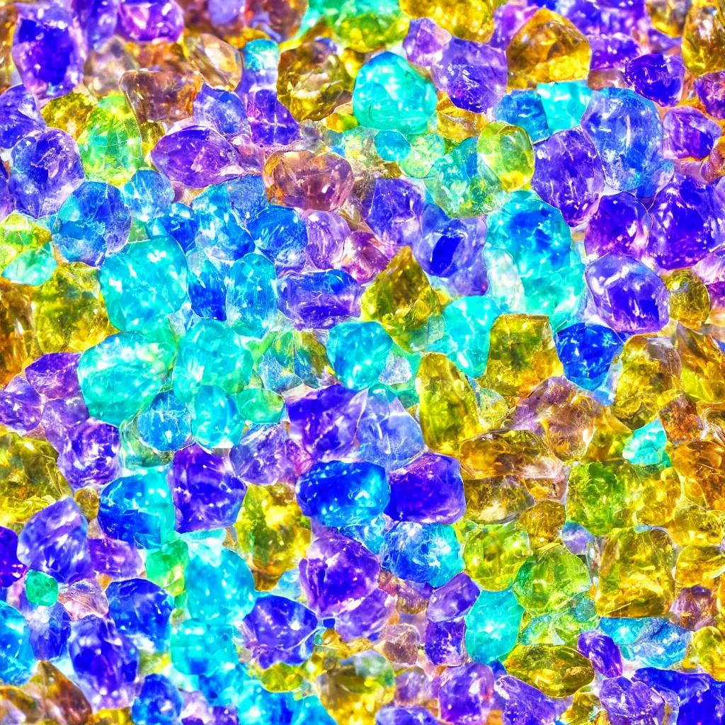 Image similar to photorealistic macro photograph of one single large translucent shining sapphire texture, vivid colors, 4k