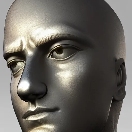 Image similar to portrait of statue glory, chrome, reflect, 8 k uhd, unreal engine, octane render in the artstyle of greg rutkowski