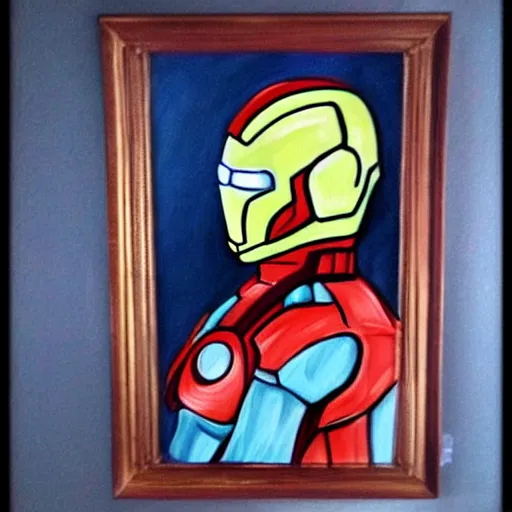 Image similar to a feminine version of female ironman painting