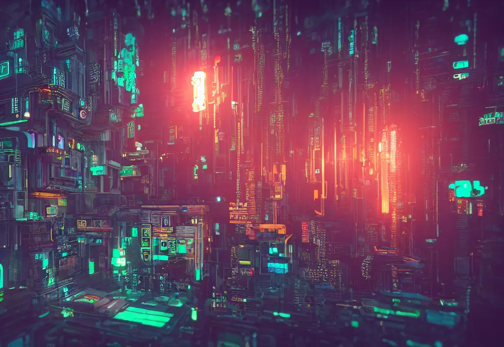 Prompt: cyberpunk house, magicavoxel cinematic lighting, 4k