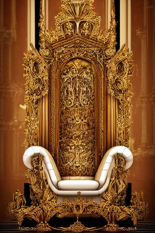 Prompt: a royal throne in the royal palace, Ultra Lux Interiors Look Like When They're Inspired by Games of thrones