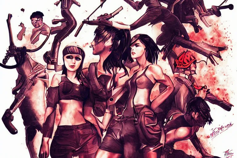 Image similar to revolution. action. atari teenage riot. imagined by artgerm.