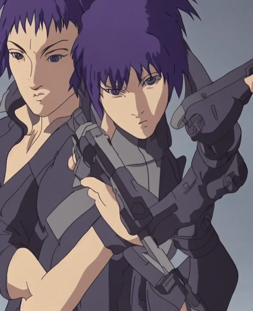 Prompt: major kusanagi from ghost in the shell searching the meaning of life