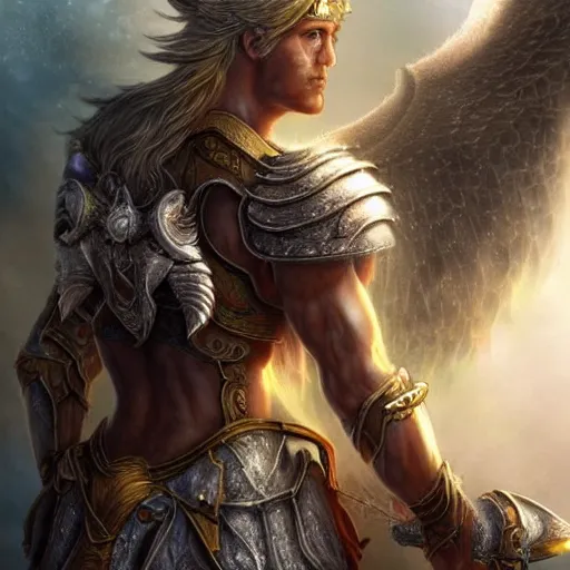 Image similar to warriors of light like angels, realistic, very detailed