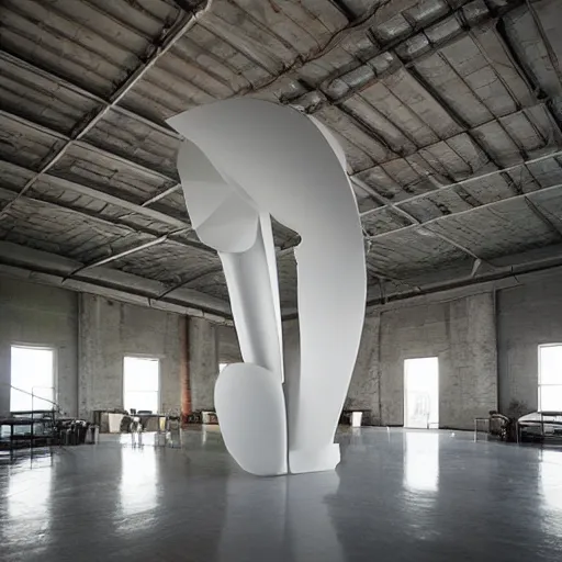 Prompt: giant Italian modern castle living room, clean minimalist design, that is 1300 feet tall, a sculpture installation of a series of 8 feet tall modern mirror finish, smooth, organic shaped sculptures by John Chamberlain, photo by Annie Leibovitz