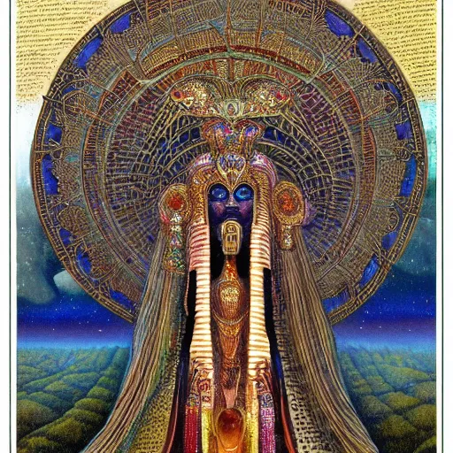 Image similar to intricate detailed, gilbert williams, aaliyah queen akasha halls of amenti, thoth, tehuti, lemuria, agartha,