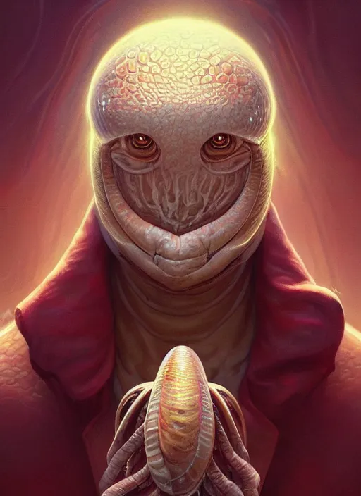 Image similar to elon musk as slimy mollusk, anthropomorphic character, drool, concept art, intricate, elegant, highly detailed, digital painting, artstation, wallpaper, smooth, sharp focus, illustration, art by artgerm and greg rutkowski and alphonse mucha