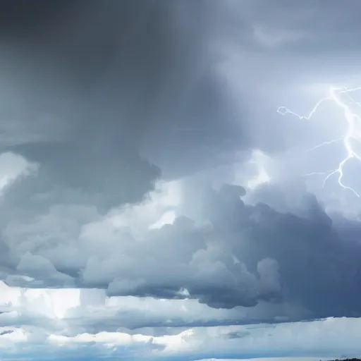 Image similar to giant eyeball in the sky, thunder and lightning in the background, dramatic lighting, melancholy