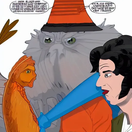 Image similar to ripped physique winged man Norm MacDonald disguised as a mothra whilst wearing a traffic cone hat brian k. vaughan vanesa r. del ray