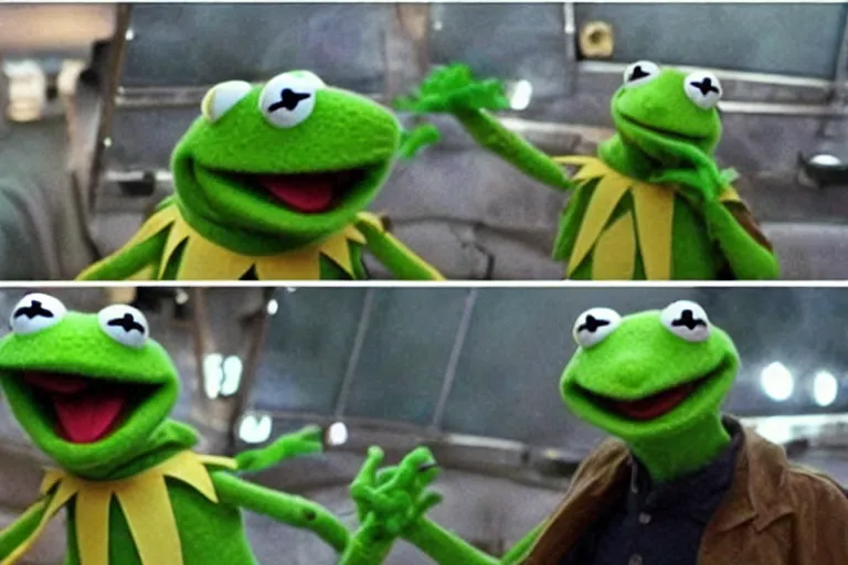 Image similar to kermit the frog in interstellar film