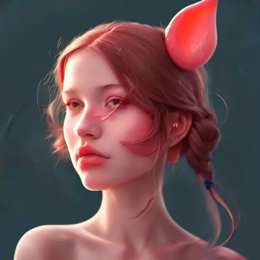 Image similar to portrait of a girl with a bundt cake on her face , digital art, cinematic, concept art, 8k, painting, imaginefx, cgsociety, trending on artstation