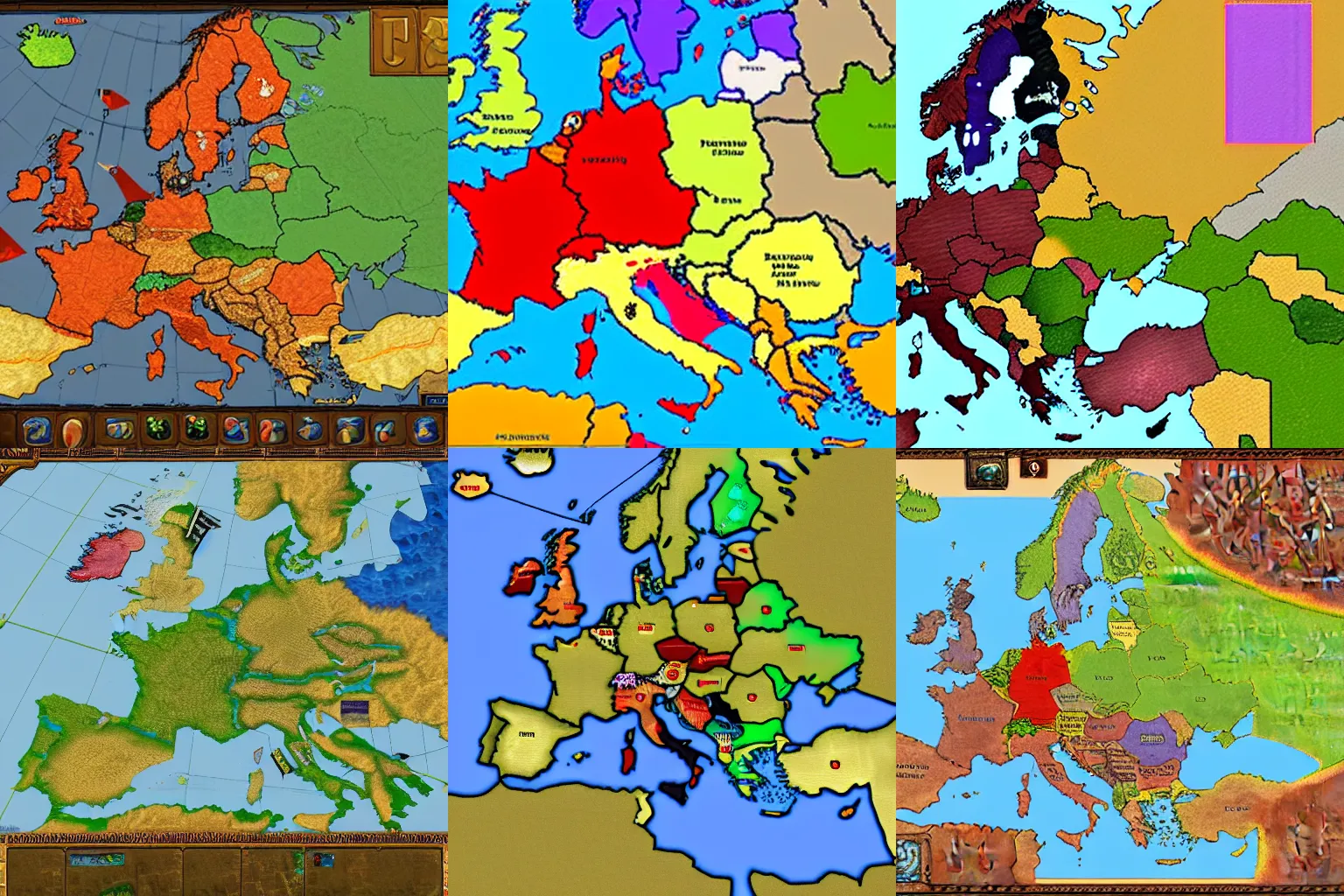 Prompt: map of europe. screenshot from civilization 2.