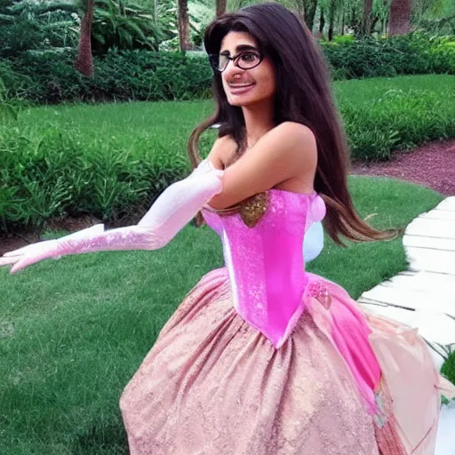 Image similar to mia khalifa as a disney princess, marco bucci, full body,