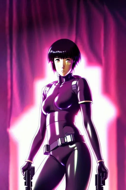 Image similar to a fullbody portrait of motoko kusanagi the major ghost in the shell : : stand alone complex, under repairs, maintenance : : by ilya kuvshinov, rossdraws, artgerm, sola digital arts, anti aliasing, raytracing : :